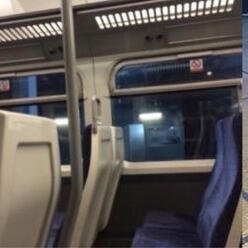 blue train seats